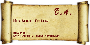 Brekner Anina névjegykártya